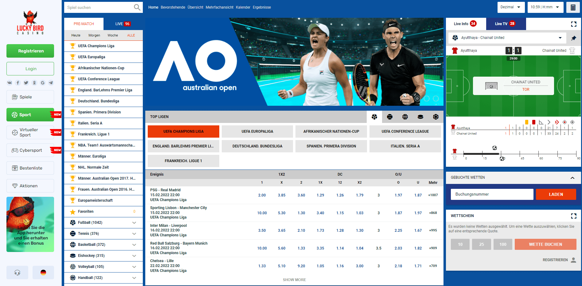 Lucky Bird Casino Wetten